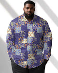Big & Tall Floral Long Sleeve Shirt for big men