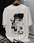 Big & Tall White Graphic Streetwear T-Shirt for big men view 1