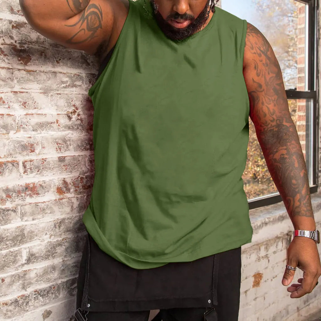 Big & Tall Solid Color Tank Top for big men view 11