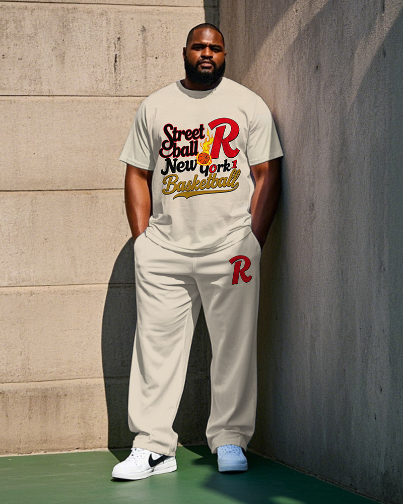 Big & Tall Graphic T-Shirt Pants Set for big men view 1