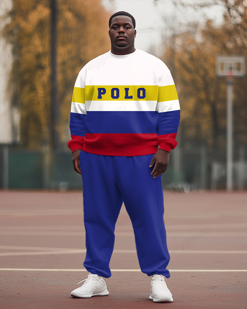 Big & Tall Colorblock Hoodie Sweatpants Set for big men view 1