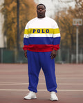 Big & Tall Colorblock Hoodie Sweatpants Set for big men view 1