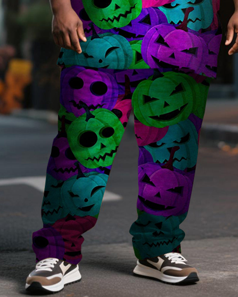 Big & Tall Graffiti Streetwear T-Shirt Pants Set for big men view 3