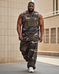 Big & Tall Camouflage Vest Pants Set for big men view 1
