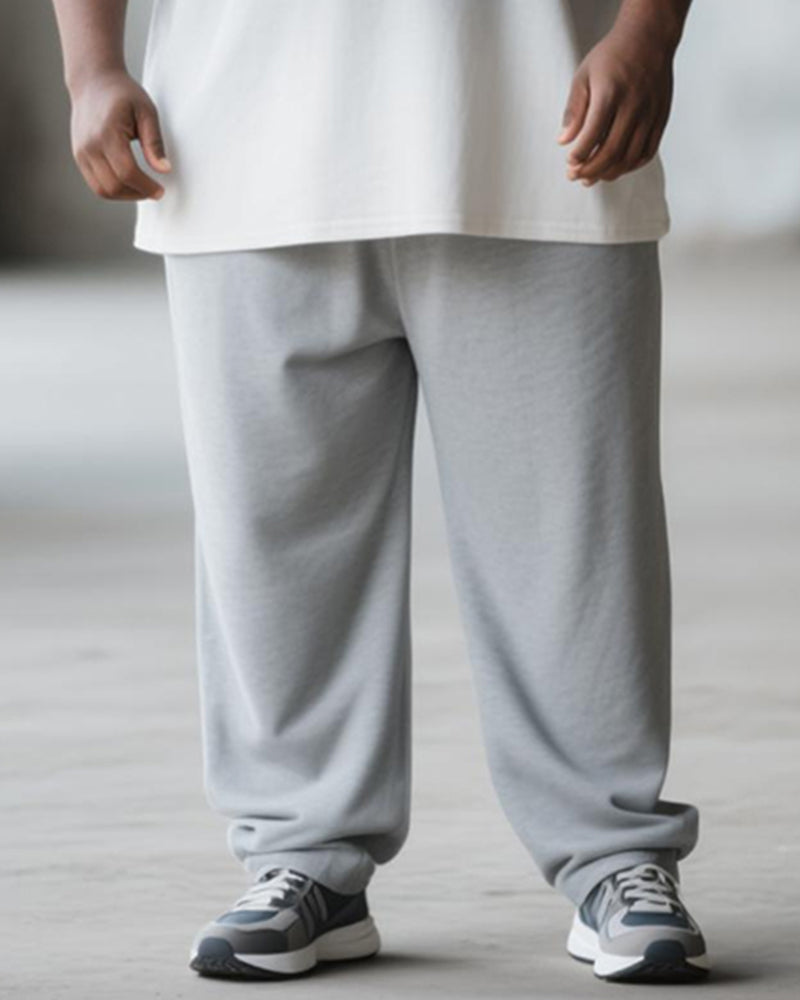 Big & Tall Gray Gradient T-Shirt Pants Set for big men view 3