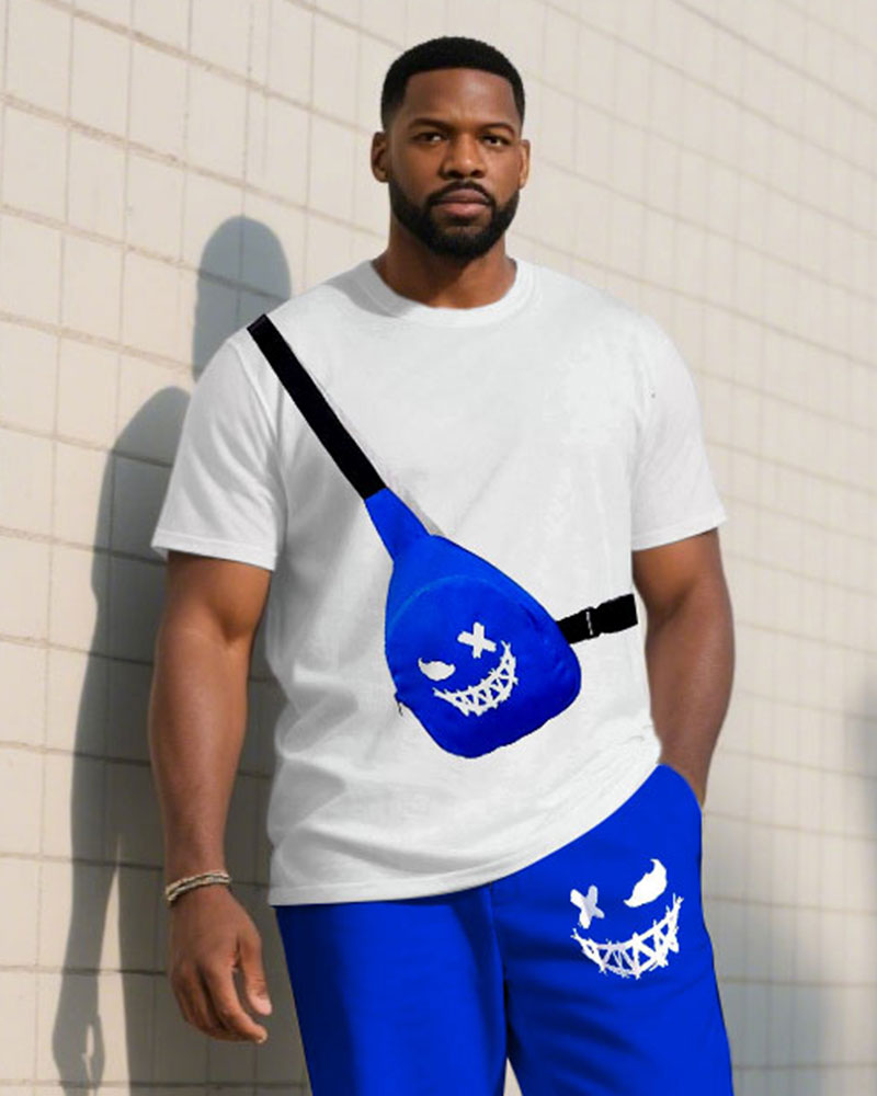 Big & Tall Graffiti T-Shirt Pants Set for big men view 2