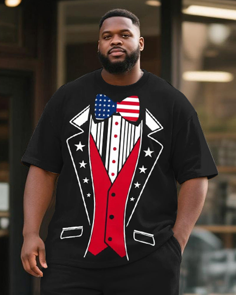 Big & Tall Graphic T-Shirt Shorts Set for big men view 2