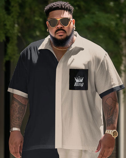 Big & Tall Streetwear T-Shirt Shorts Set for big men view 2