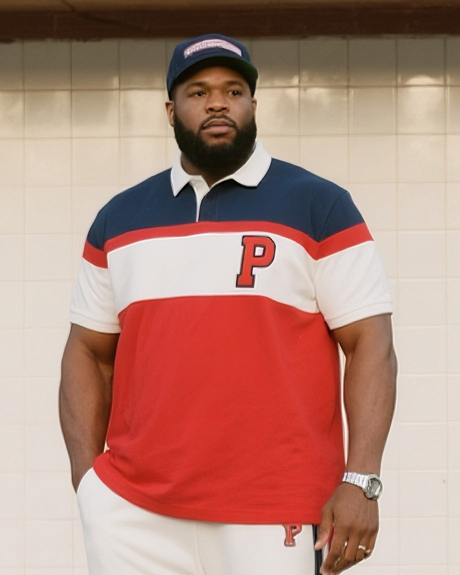 Big & Tall Hawaiian Colorblock Geometric Jeans for big men view 2