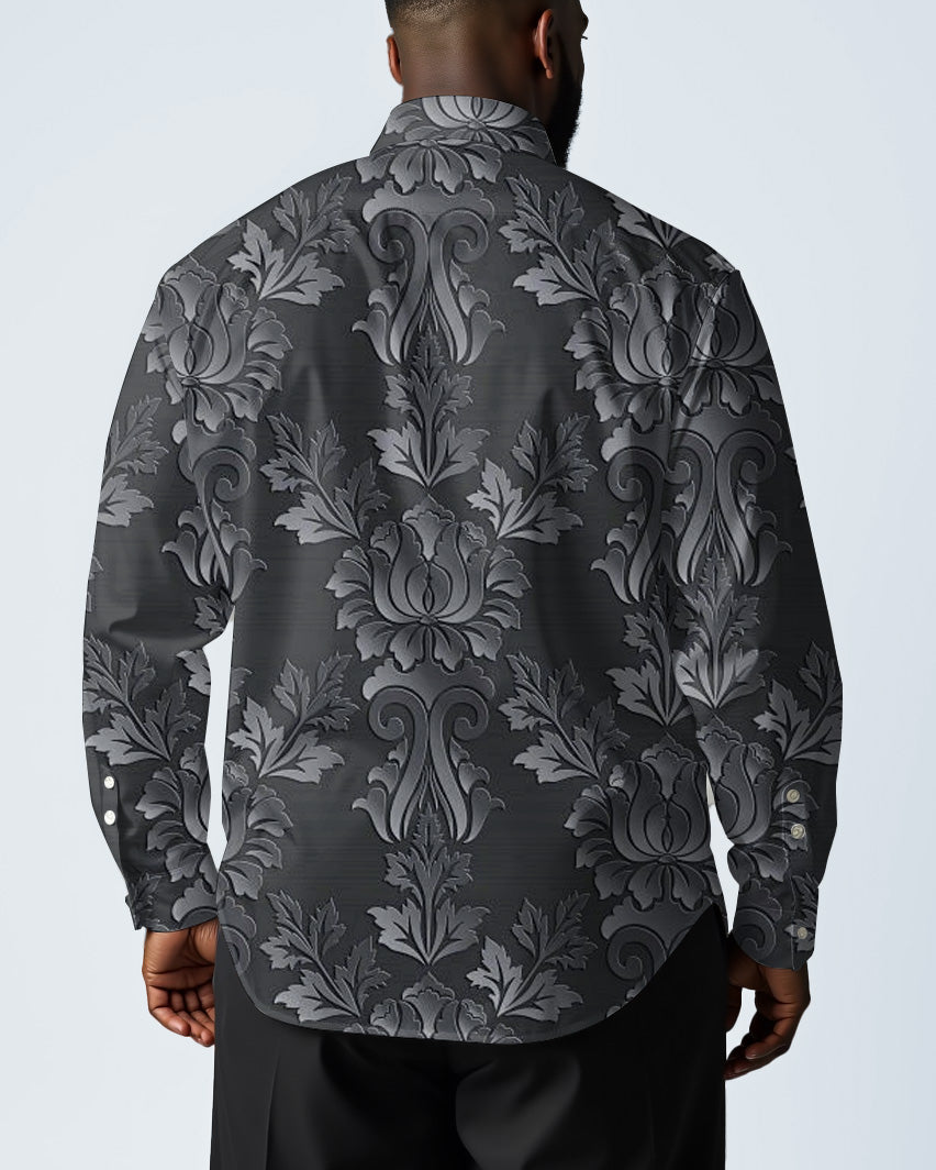 Big & Tall Business Casual Long Sleeve Shirt for big men view 2