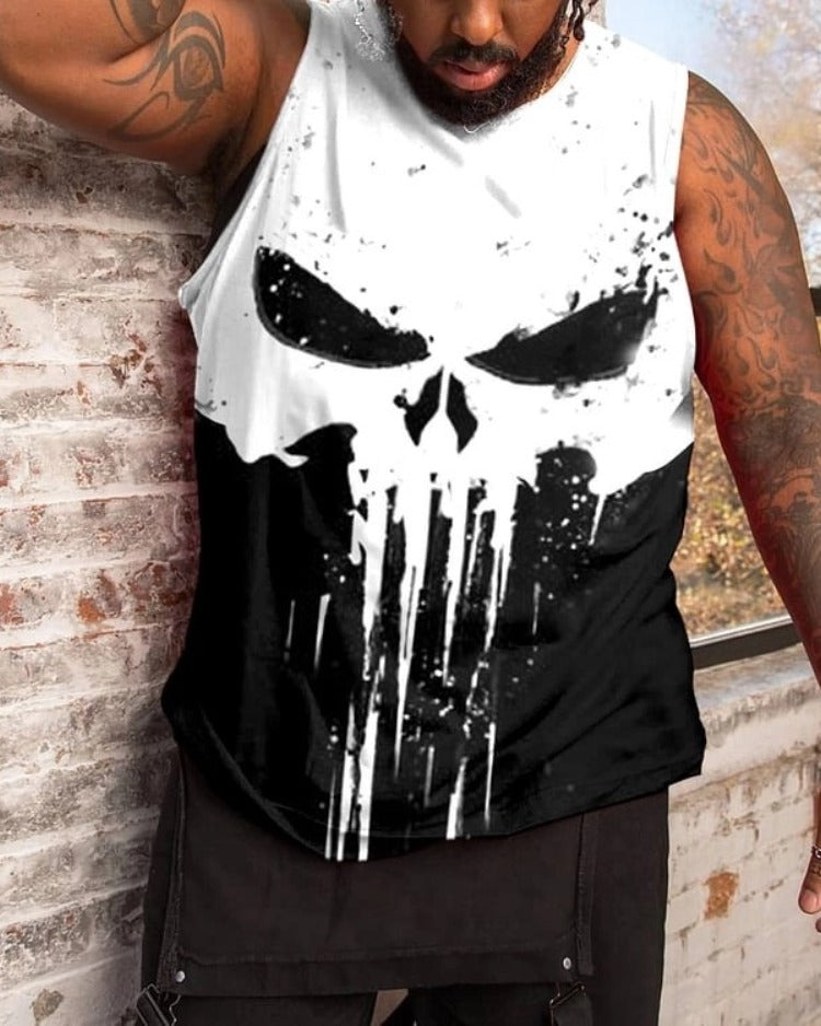 Big & Tall Colorblock Skull Men's Clothing for big men view 1