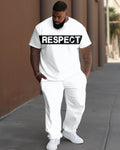 Big & Tall Graphic Patchwork Hoodie Sweatpants Set for big men view 1