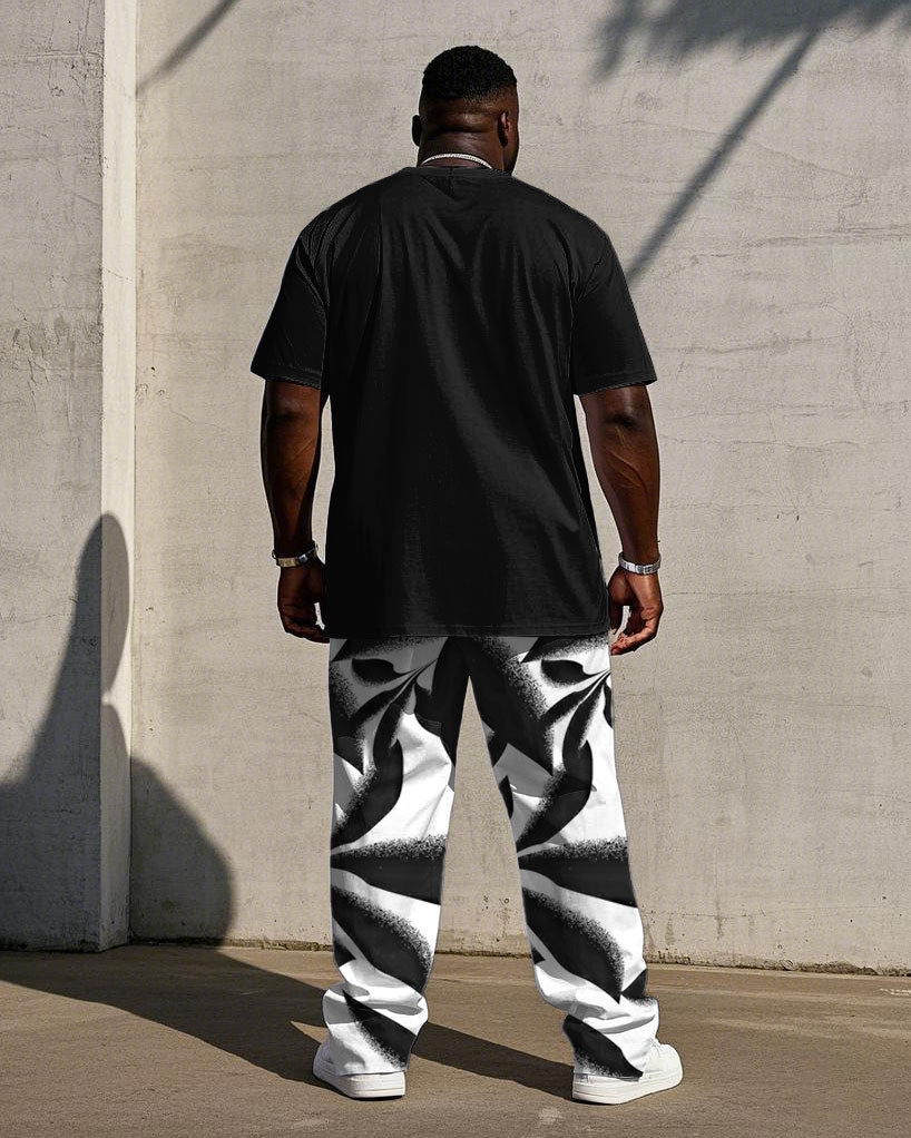 Big & Tall Streetwear T-Shirt Pants Set for big men view 4