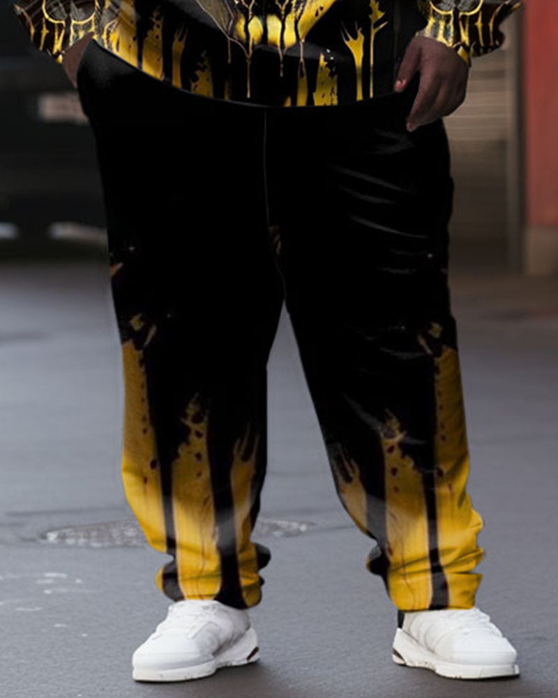 Big & Tall Graffiti Streetwear Hoodie Sweatpants Set for big men view 3