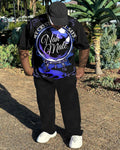 Big & Tall Gradient Graphic Streetwear Two-piece Set for big men