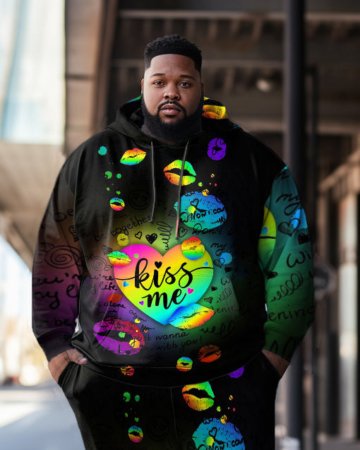 Big & Tall Graffiti Athletic Hoodie Sweatpants Set for big men view 2