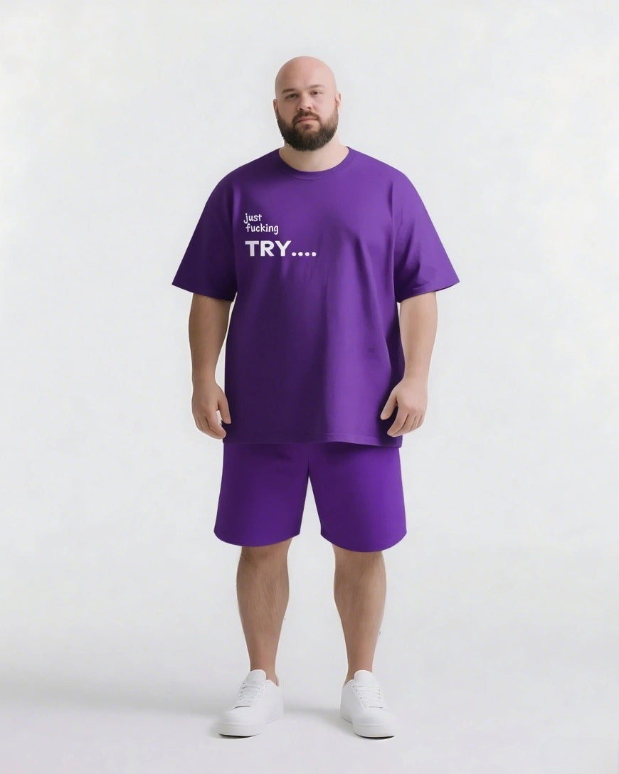 Big & Tall Graphic Streetwear Two-piece Set for big men view 6