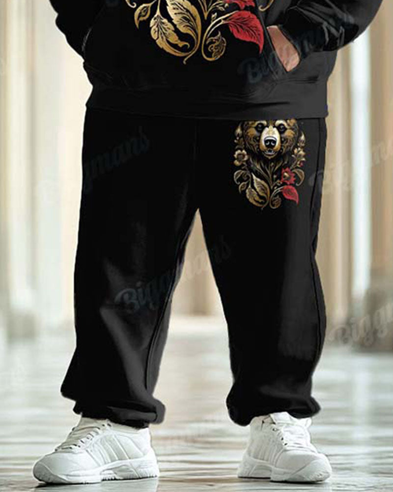 Big & Tall Streetwear Hoodie Sweatpants Set for big men view 3