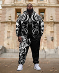 Big & Tall Skull Hoodie Sweatpants Set for big men view 1