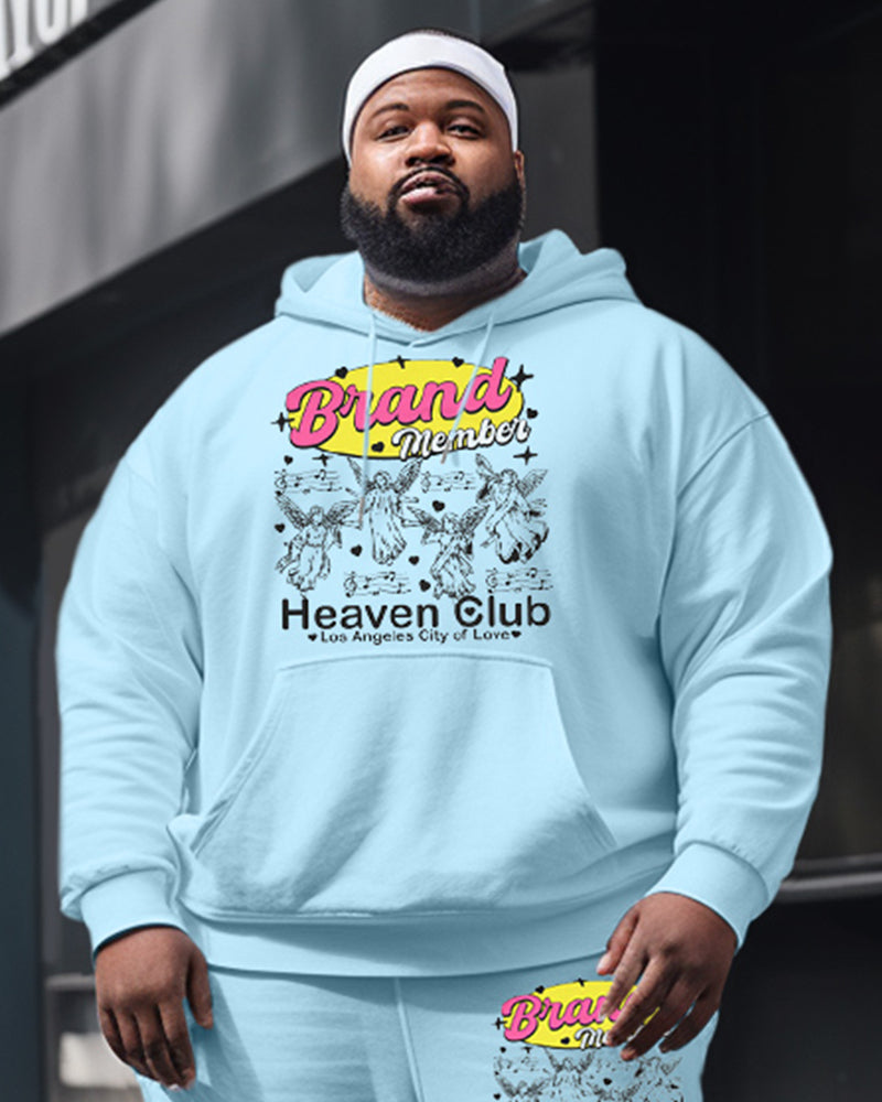 Big & Tall Graphic Hoodie Sweatpants Set for big men view 2
