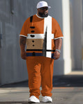 Big & Tall Colorblock T-Shirt Pants Set for big men view 1