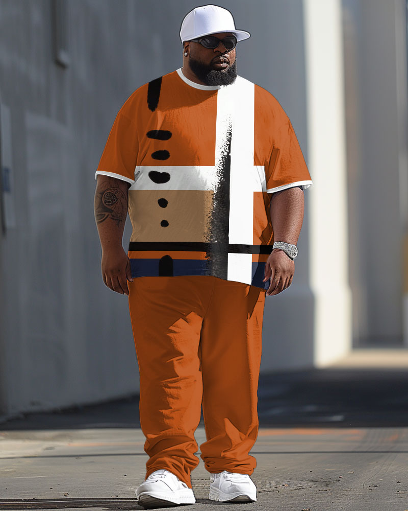 Big & Tall Colorblock T-Shirt Pants Set for big men view 1