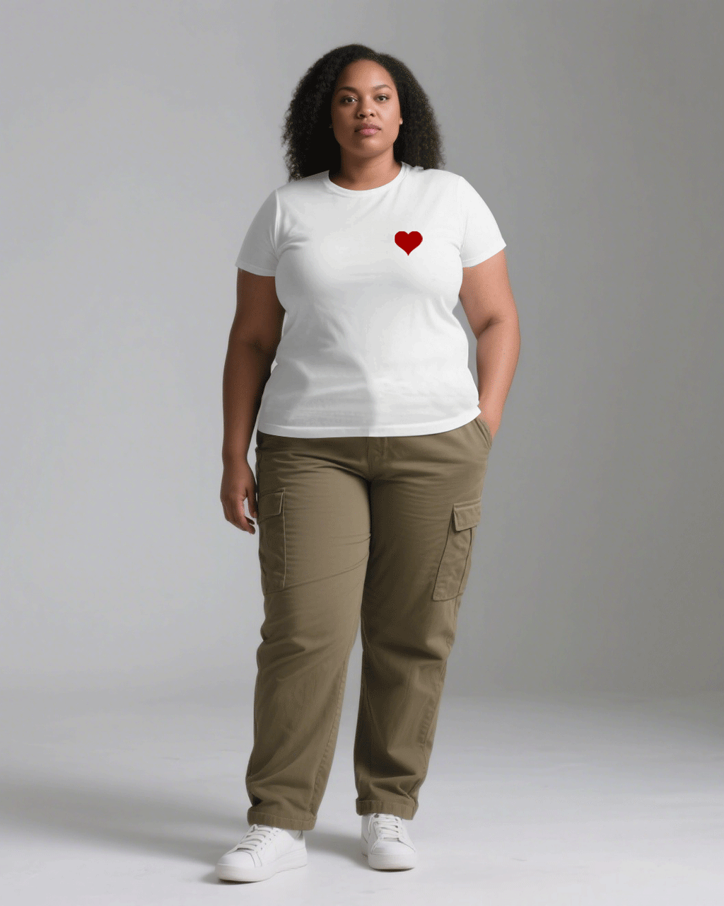 Big & Tall White Khaki T-Shirt Pants Set for big men view 3