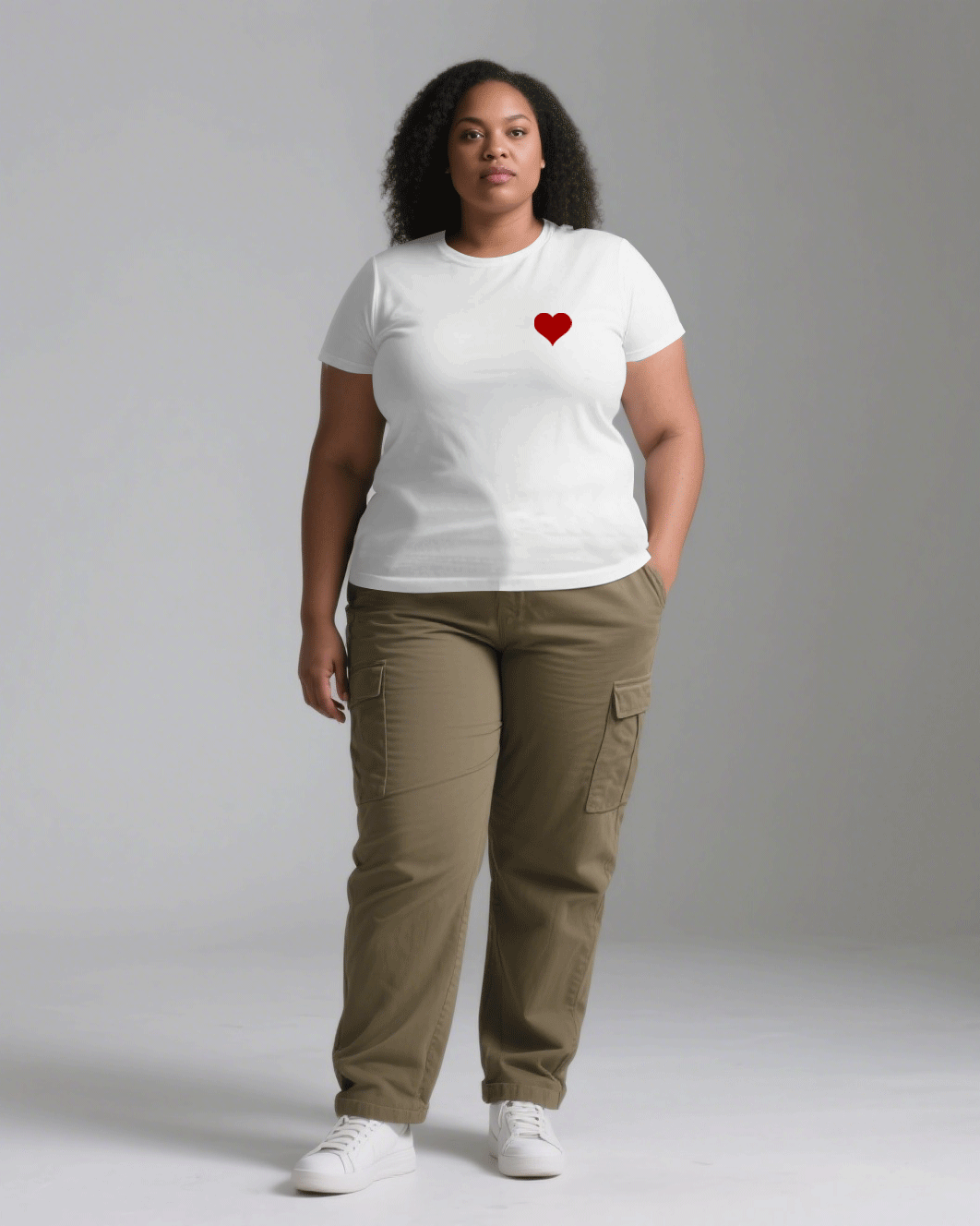 Big & Tall White Khaki T-Shirt Pants Set for big men view 3