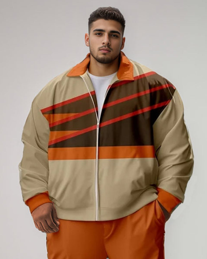 Big & Tall Geometric Shirt Pants Set for big men view 2