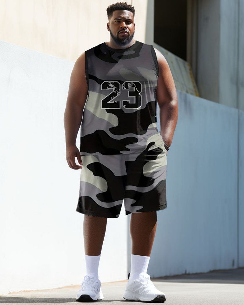 Big & Tall Camouflage Athletic Tank Top for big men view 2