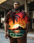 Big & Tall Hawaiian Graphic Short Sleeve Shirt for big men