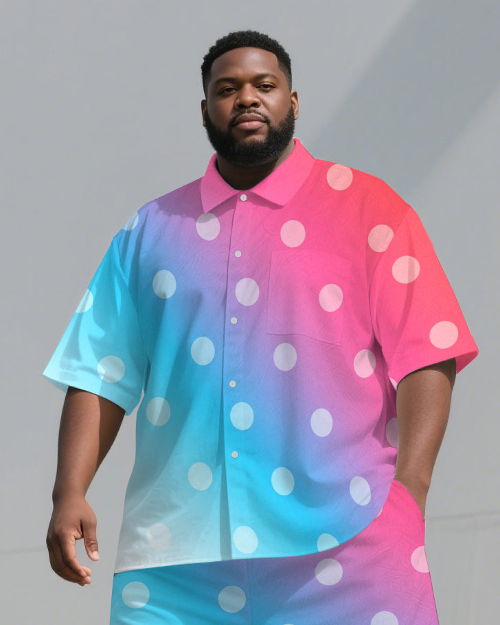 Big & Tall Gradient T-Shirt Shorts Set for big men view 2