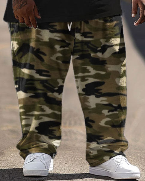 Big & Tall Colorblock Camouflage Two-piece Set for big men view 3