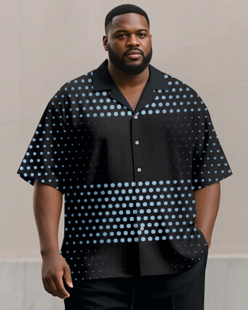 Big & Tall Black Graphic T-Shirt Pants Set for big men view 2