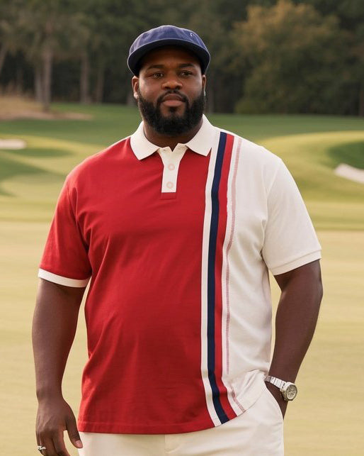 Big & Tall White Red Striped Jeans for big men view 2
