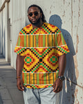 Big & Tall Yellow Geometric Graphic T-Shirt for big men view 1