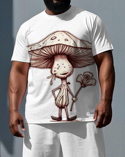 Big & Tall Graphic T-Shirt Shorts Set for big men view 2