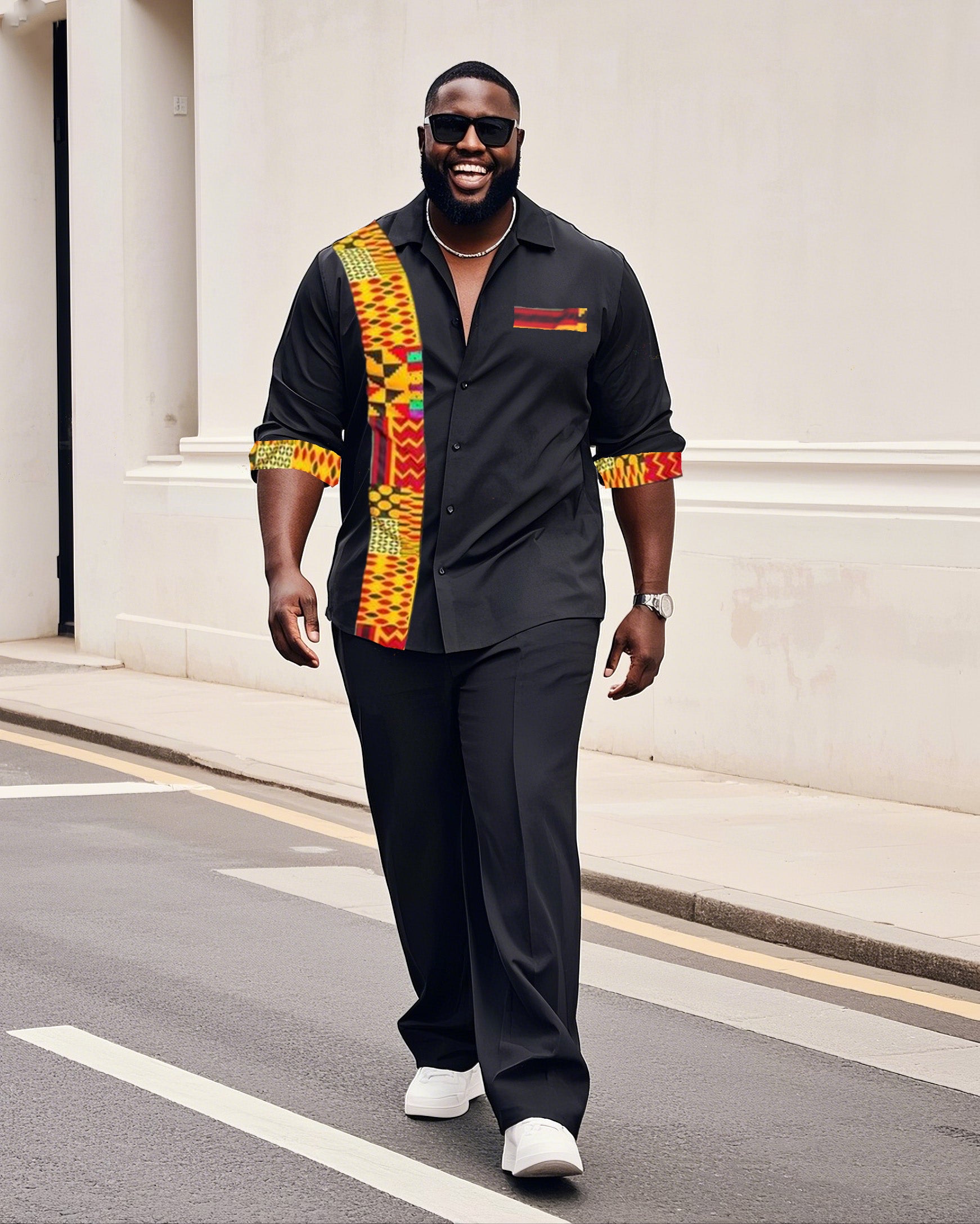 Big & Tall Graphic T-Shirt Pants Set for big men view 1