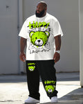 Big & Tall Graffiti Streetwear T-Shirt Pants Set for big men view 1