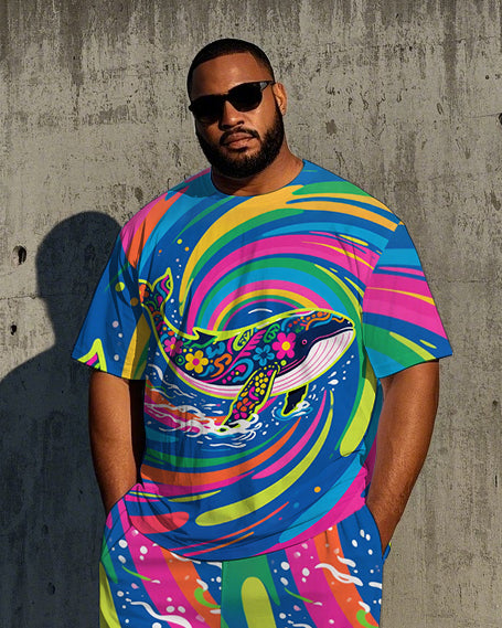Big & Tall Streetwear T-Shirt Pants Set for big men view 2