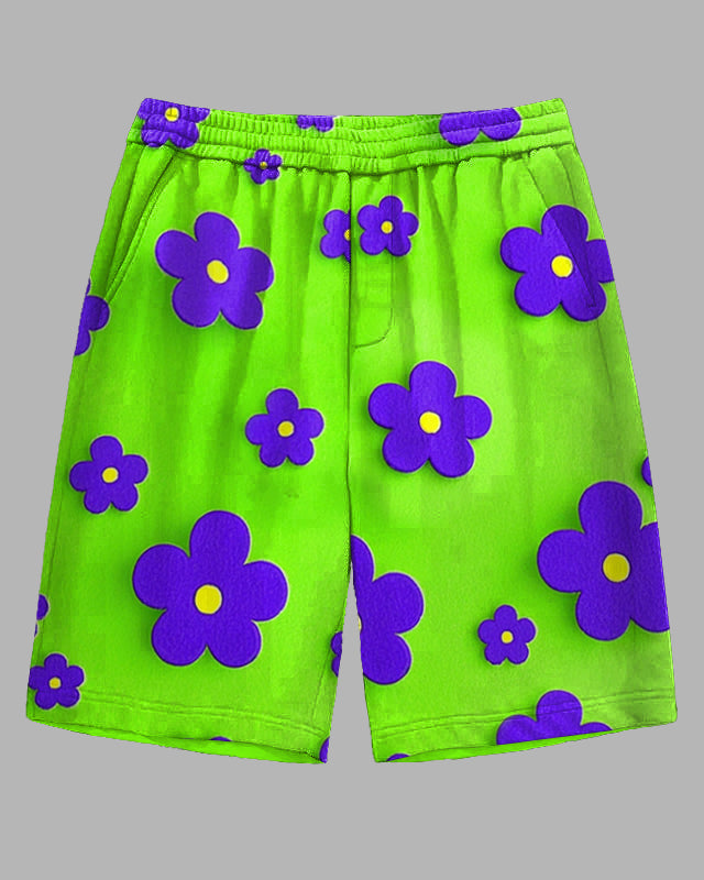 Big & Tall Floral Streetwear Shorts for big men