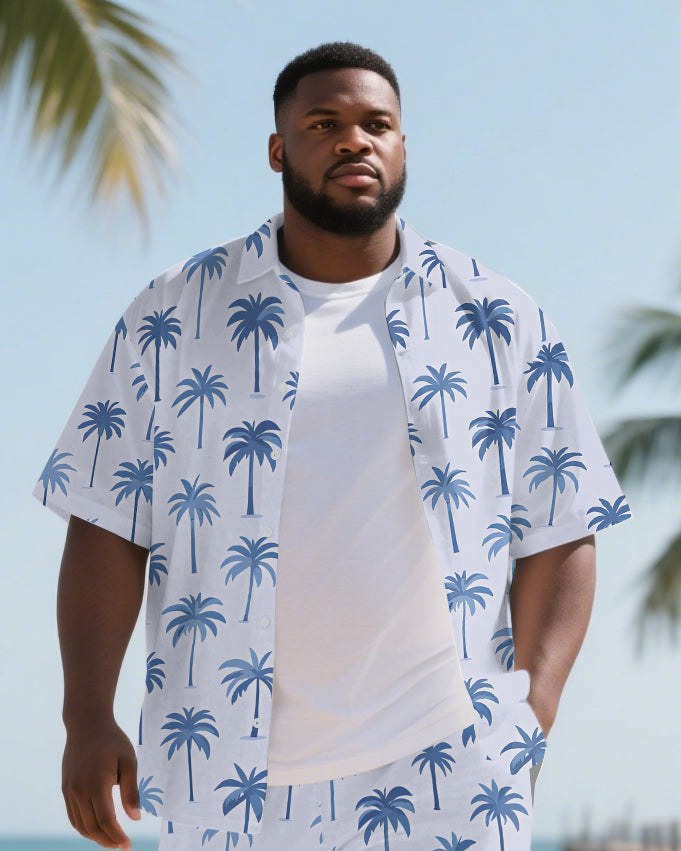 Big & Tall Hawaiian T-Shirt Shorts Set for big men view 2
