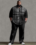 Big & Tall Streetwear Vintage T-Shirt Pants Set for big men view 1