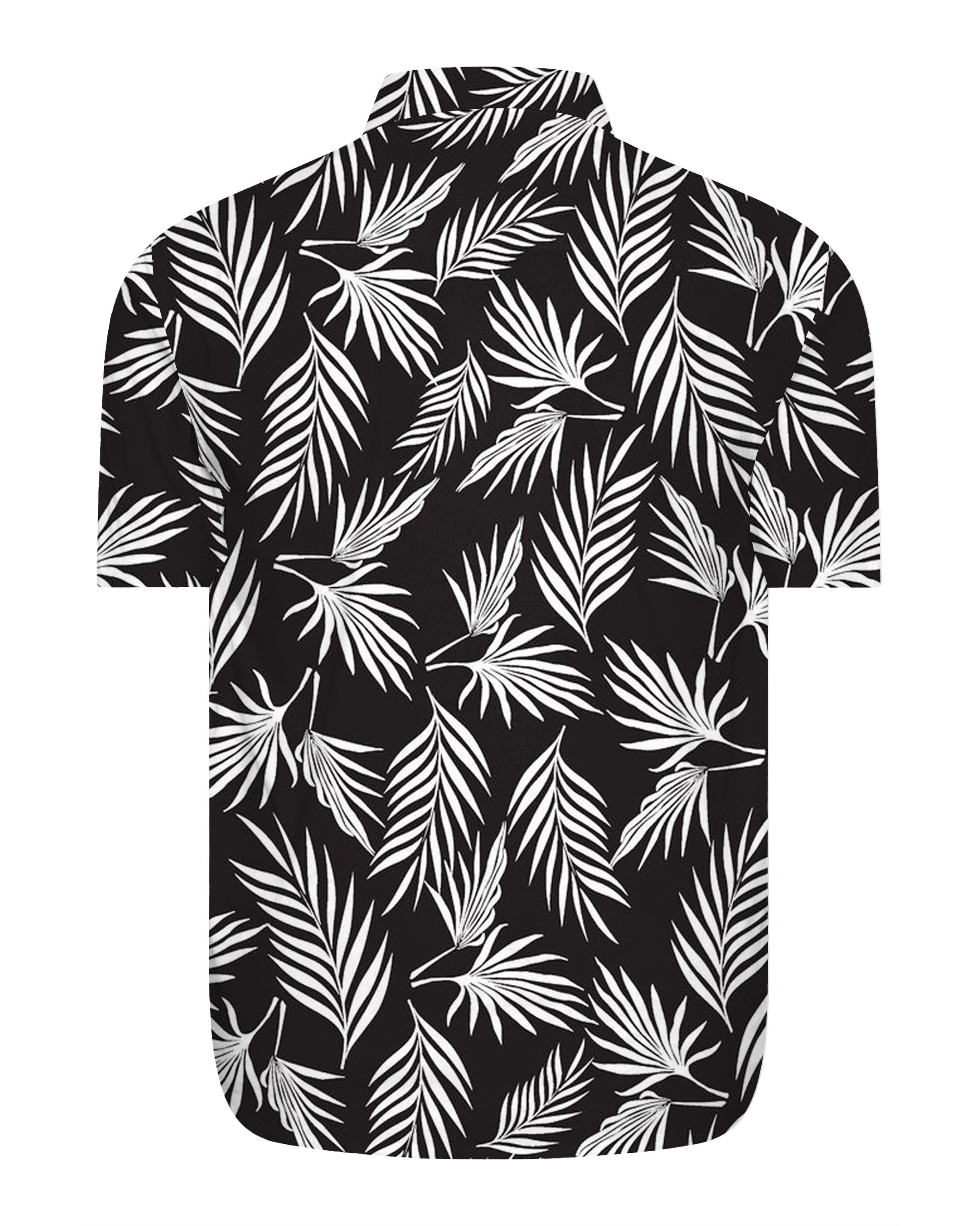 Big & Tall Black Hawaiian Short Sleeve Shirt for big men view 4