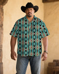 Big & Tall Western Denim Graphic Short Sleeve Shirt for big men view 1