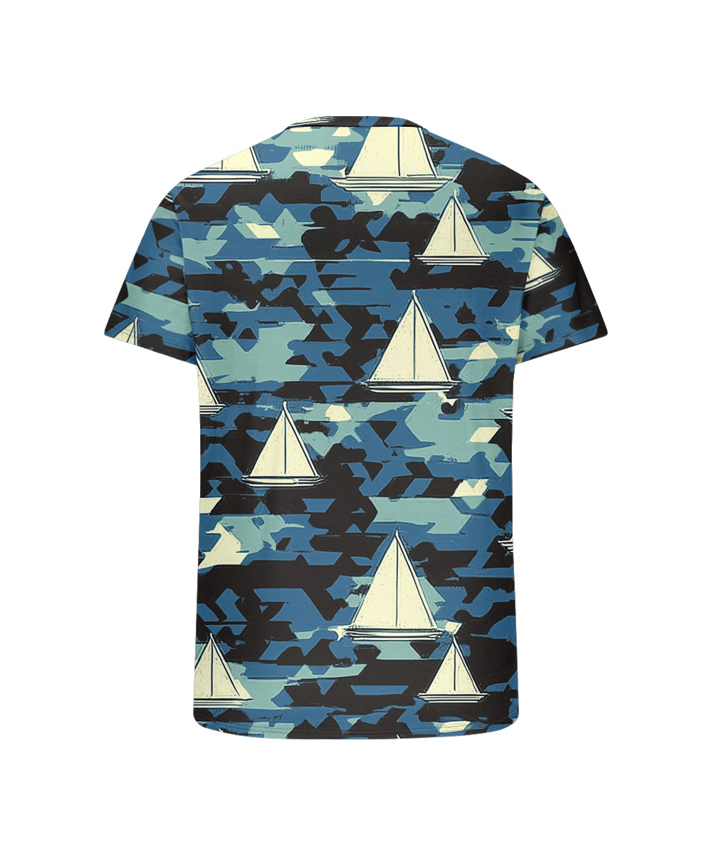 Big & Tall Blue Hawaiian Graphic T-Shirt for big men view 5