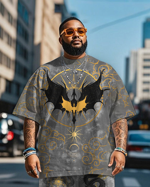 Big & Tall Graphic T-Shirt Shorts Set for big men view 2