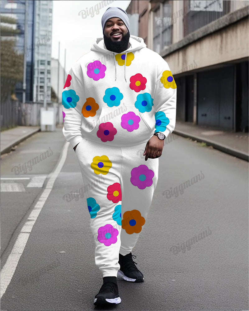 Big & Tall Graphic Hoodie Sweatpants Set for big men view 1