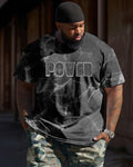 Big & Tall Graphic Camouflage T-Shirt Pants Set for big men view 2