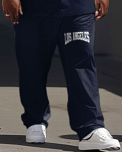 Big & Tall Colorblock Graphic Two-piece Set for big men view 3